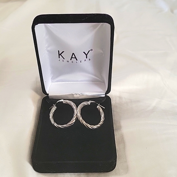 Sterling silver hoop earrings from Kay Jewelrers, NWOT🎉🎊 - Picture 5 of 6